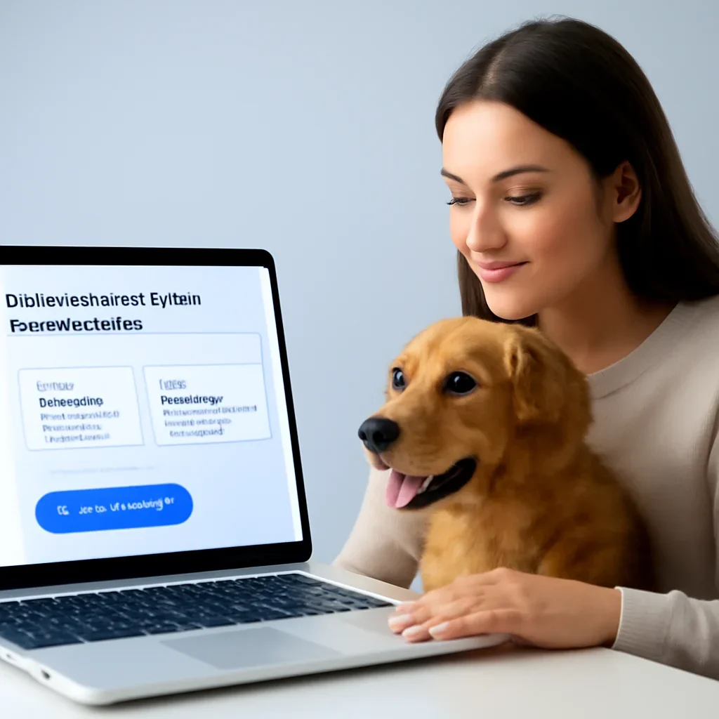 Accident and Illness Pet Insurance page call-to-action image showing a pet owner moving forward with quote comparison