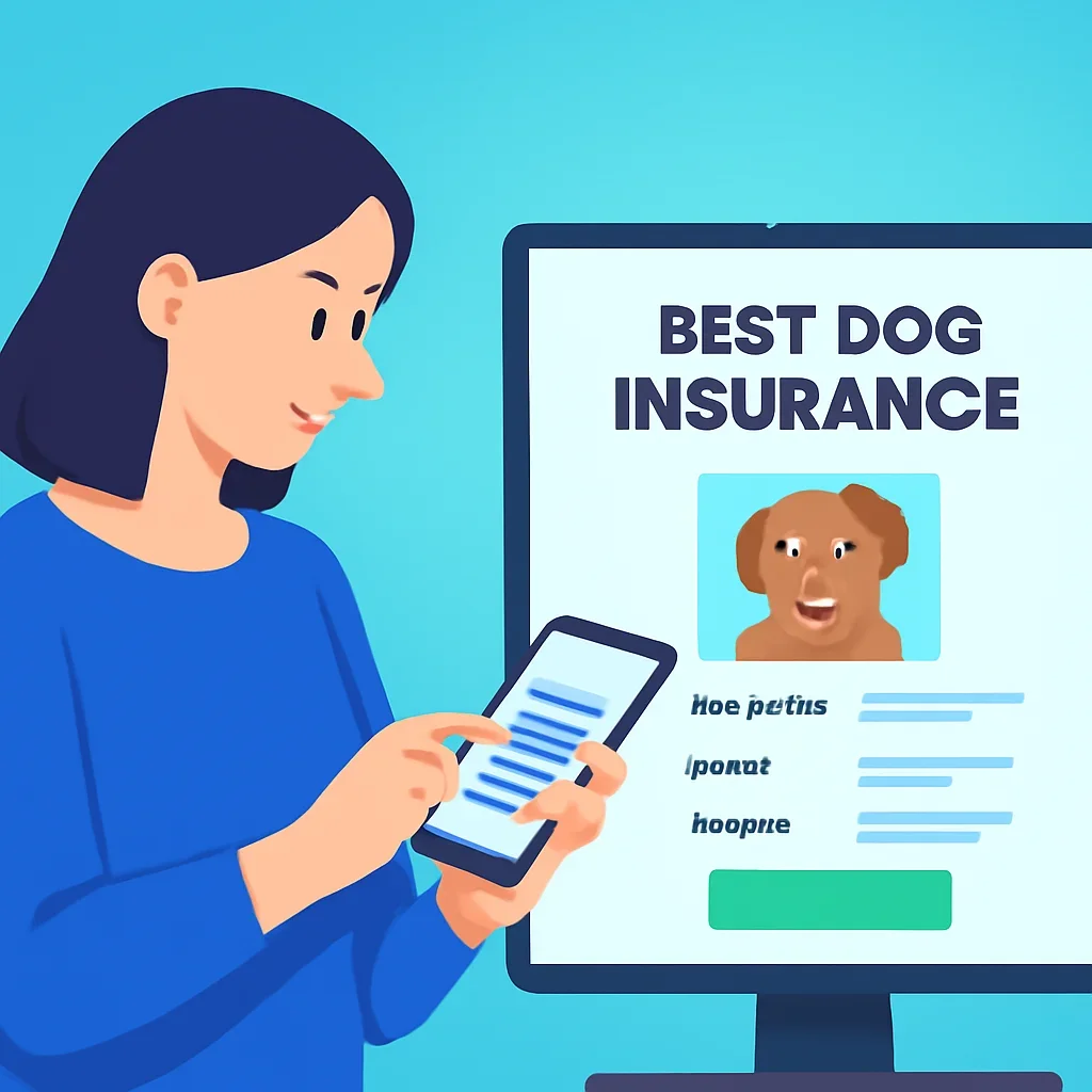 Best Dog Insurance page call-to-action image showing a pet owner moving forward with quote comparison