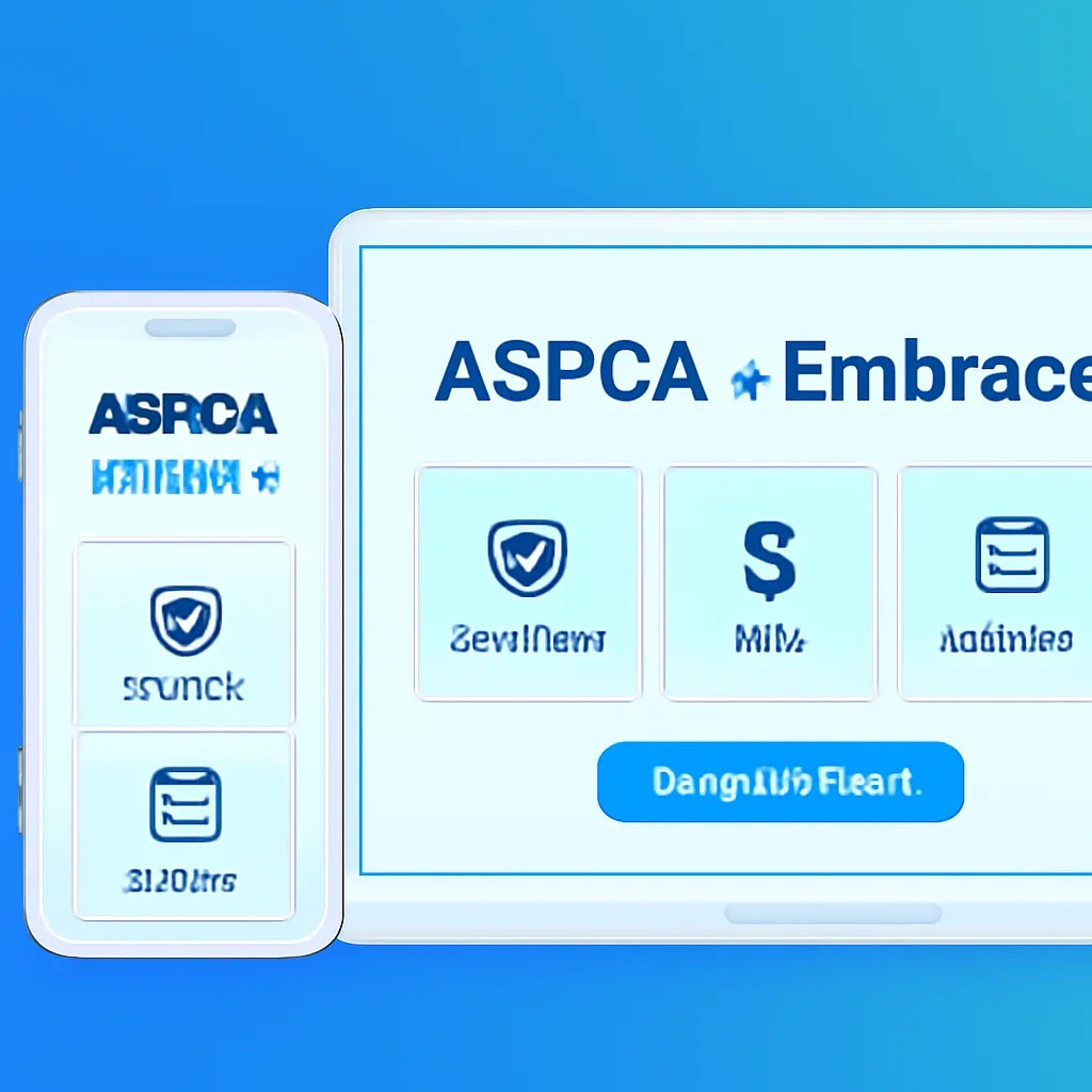 ASPCA vs Embrace page call-to-action image showing a pet owner moving forward with quote comparison