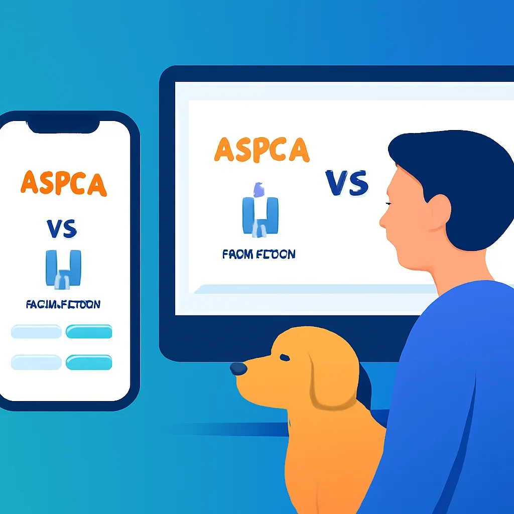 ASPCA vs Nationwide page call-to-action image showing a pet owner moving forward with quote comparison
