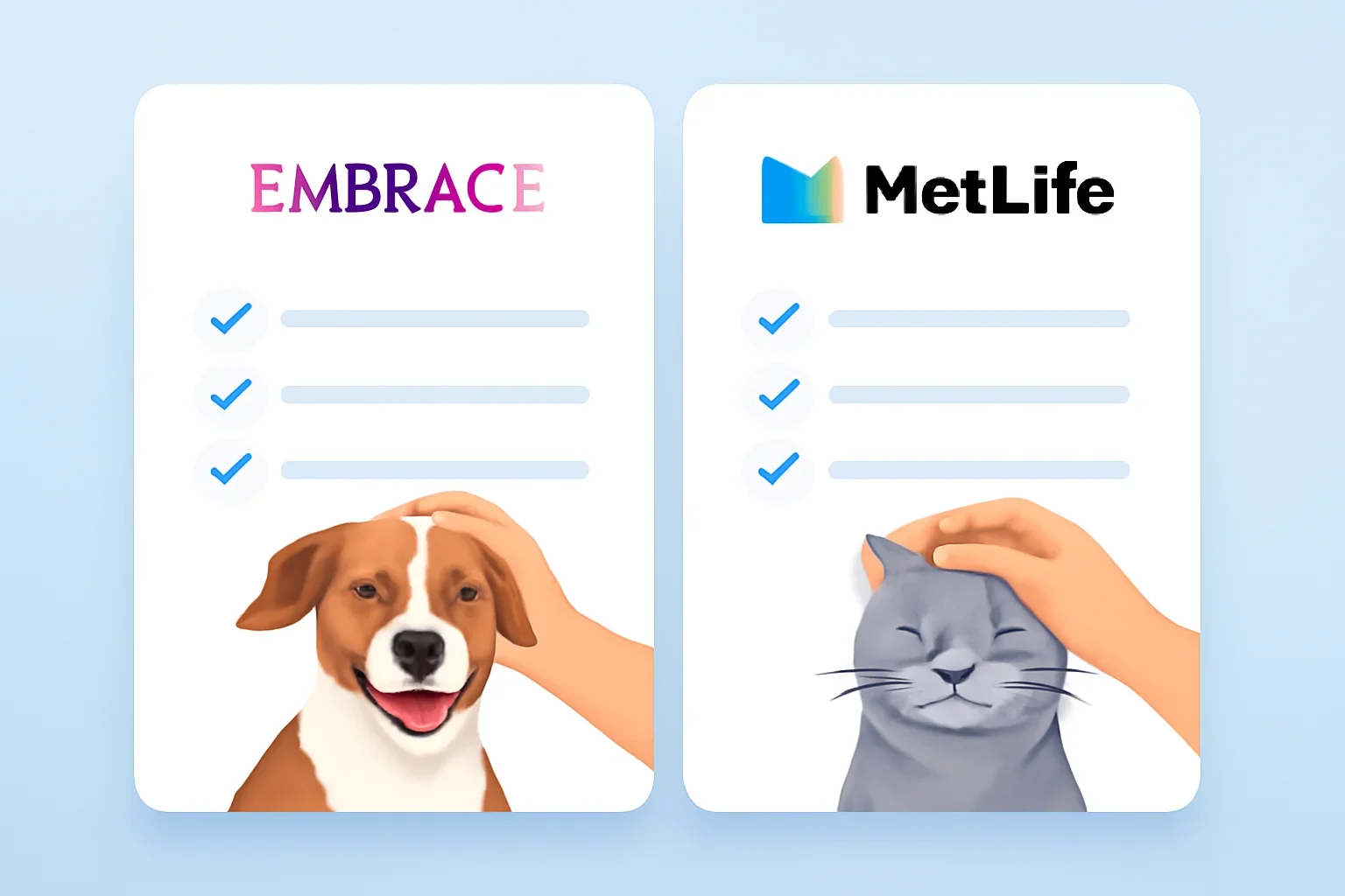 Embrace vs MetLife page hero image showing pet insurance planning and comparison guidance