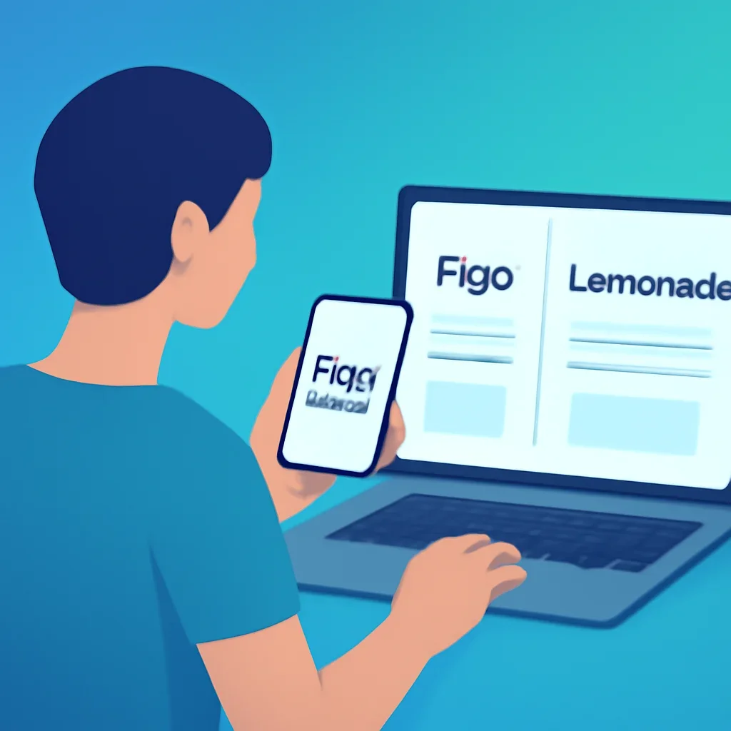 Figo vs Lemonade page call-to-action image showing a pet owner moving forward with quote comparison