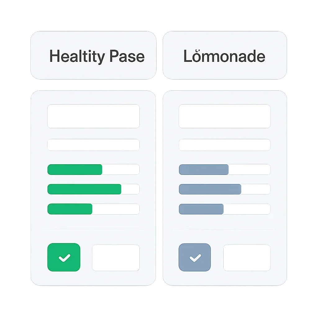 Healthy Paws vs Lemonade page mid-section image showing coverage review and policy comparison details