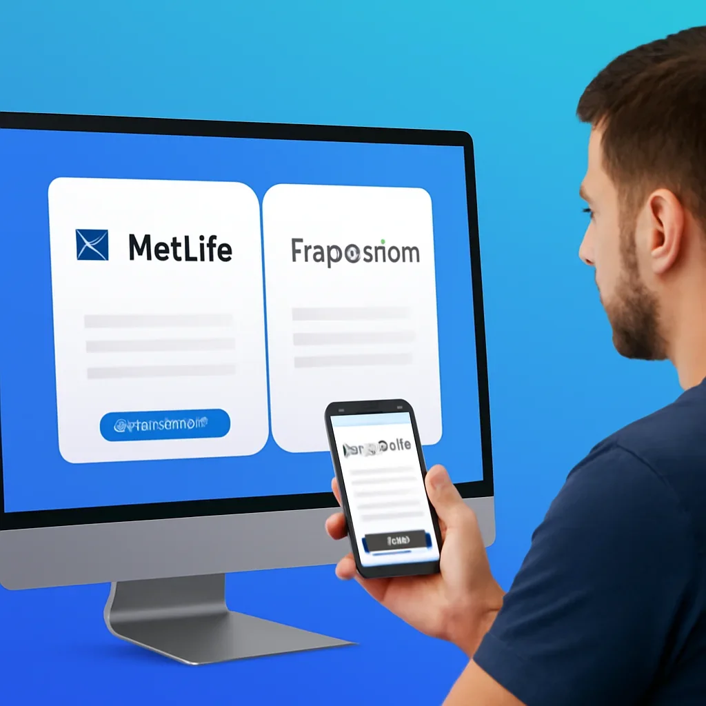 MetLife vs Trupanion page call-to-action image showing a pet owner moving forward with quote comparison