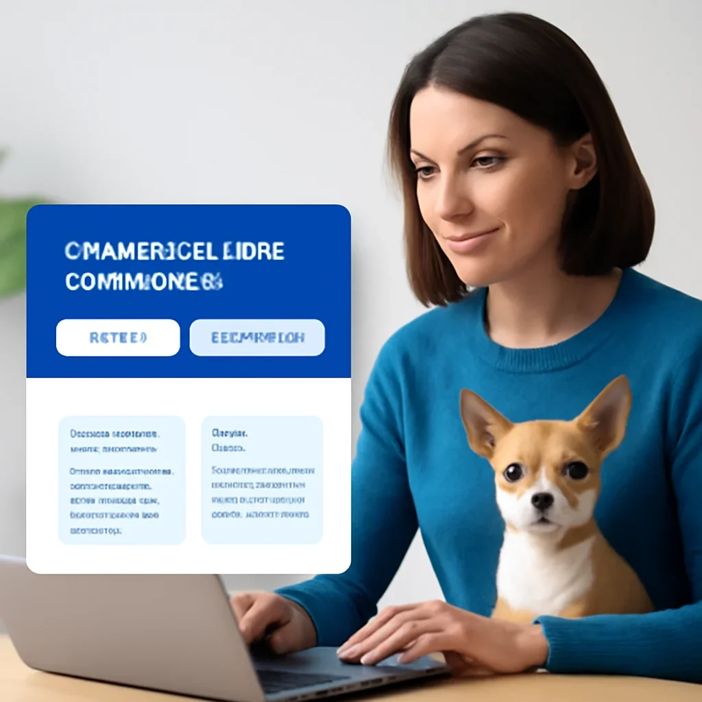 Chihuahua Dog Insurance page call-to-action image showing a pet owner moving forward with quote comparison
