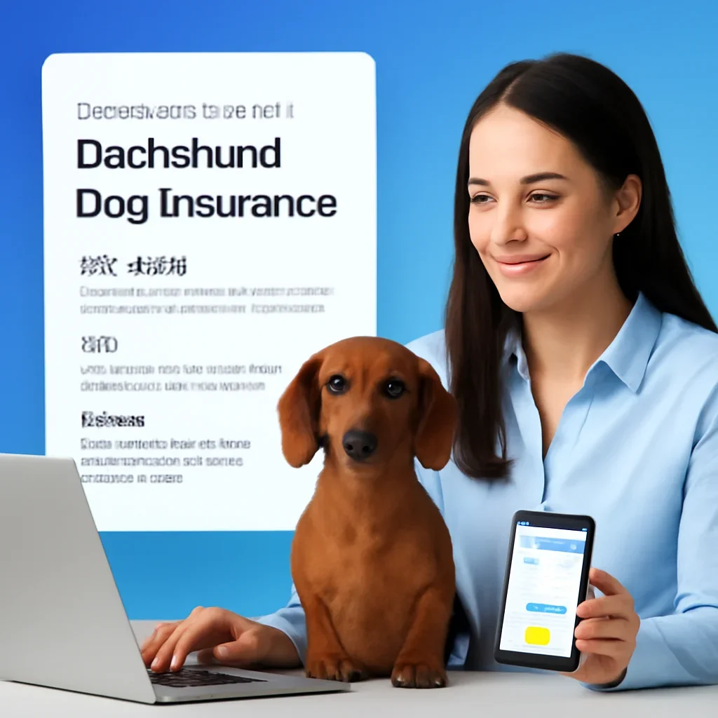 Dachshund Dog Insurance page call-to-action image showing a pet owner moving forward with quote comparison