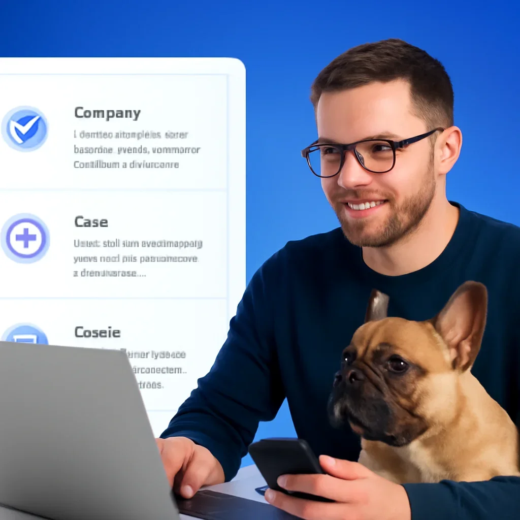 French Bulldog Dog Insurance page call-to-action image showing a pet owner moving forward with quote comparison