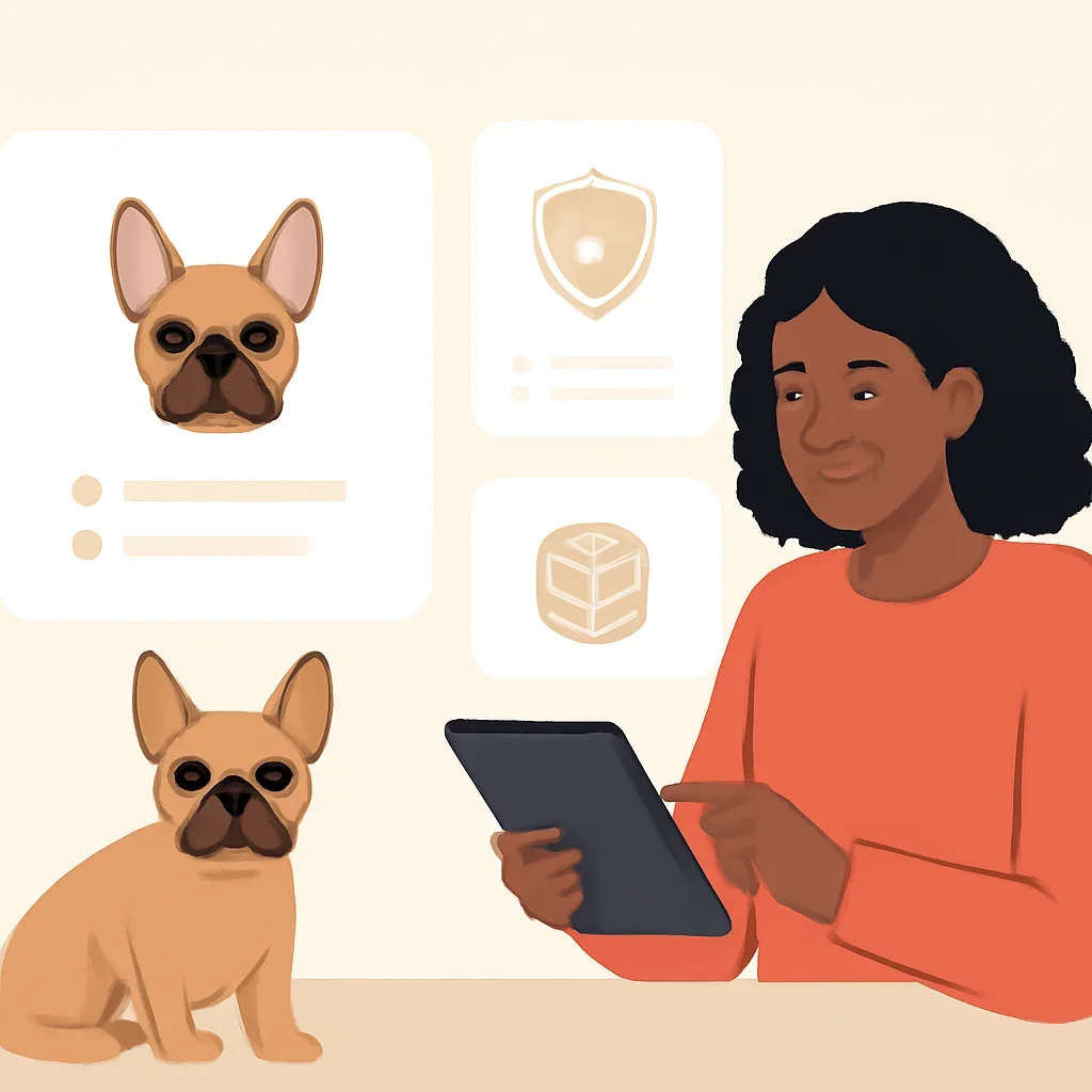 French Bulldog Dog Insurance page mid-section image showing coverage review and policy comparison details