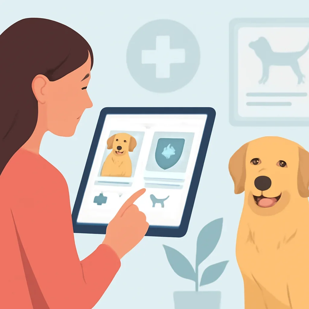 Golden Retriever Dog Insurance page mid-section image showing coverage review and policy comparison details