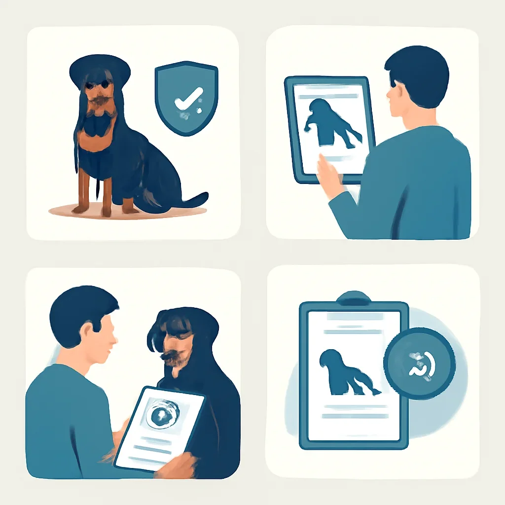 Rottweiler Dog Insurance page mid-section image showing coverage review and policy comparison details