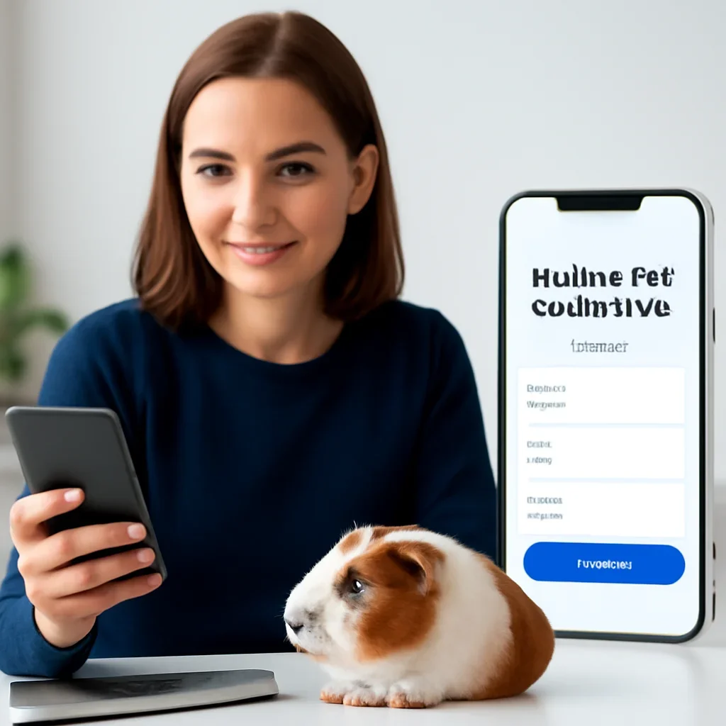 Guinea Pig Insurance page call-to-action image showing a pet owner moving forward with quote comparison