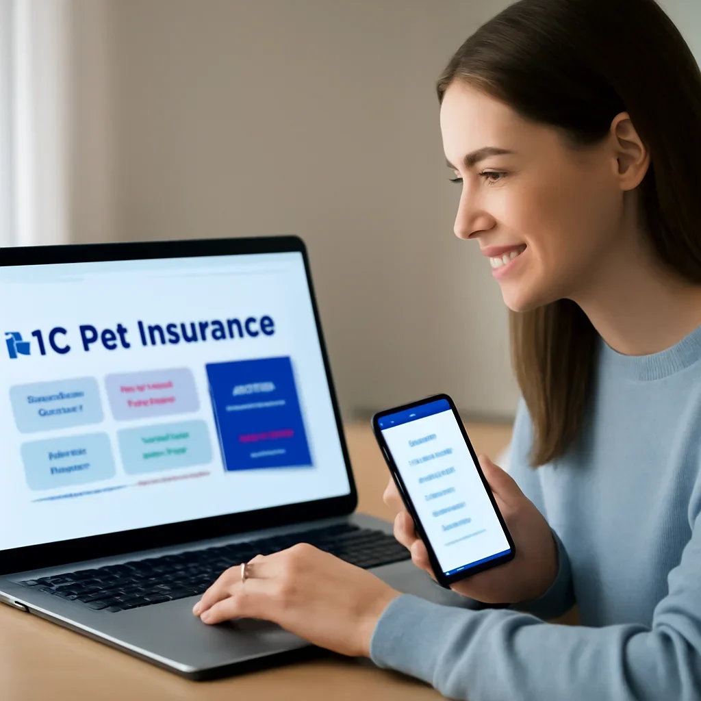 AKC Pet Insurance page call-to-action image showing a pet owner moving forward with quote comparison
