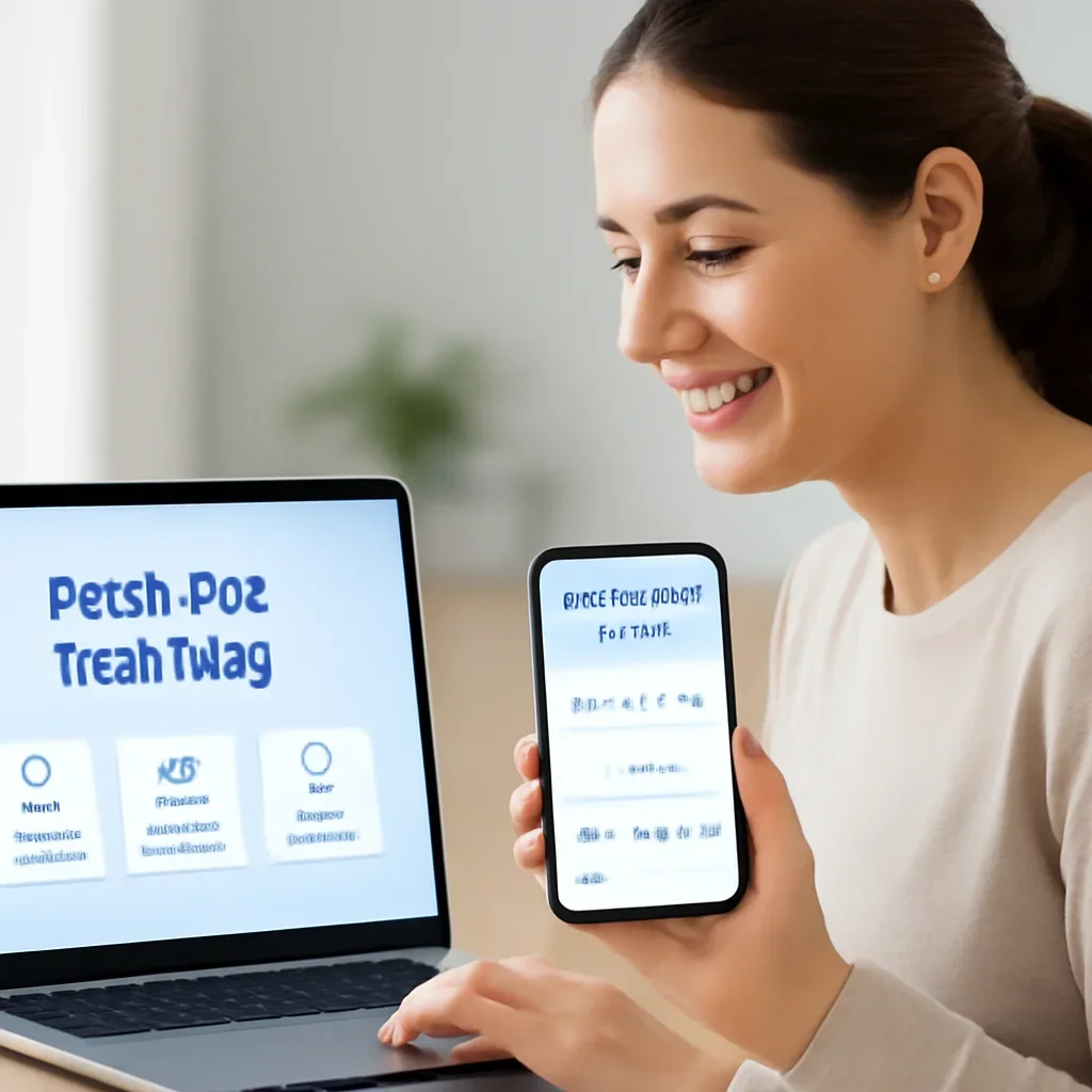 Fetch Pet Insurance page call-to-action image showing a pet owner moving forward with quote comparison