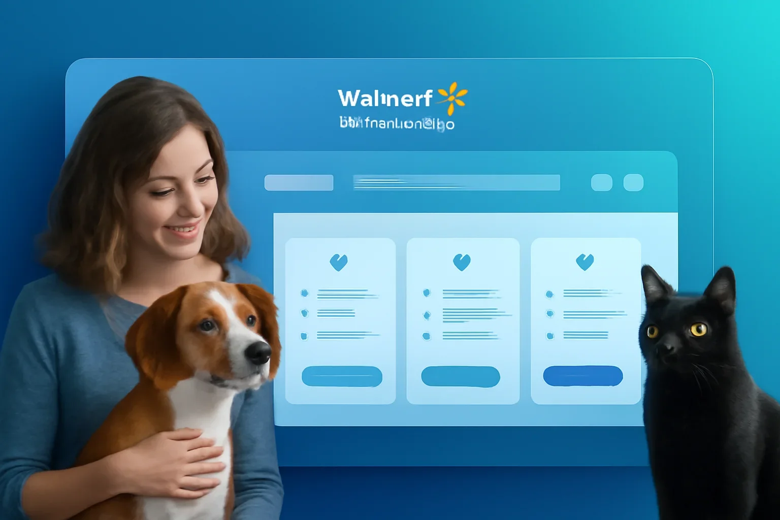 Walmart Pet Insurance page hero image showing pet insurance planning and comparison guidance