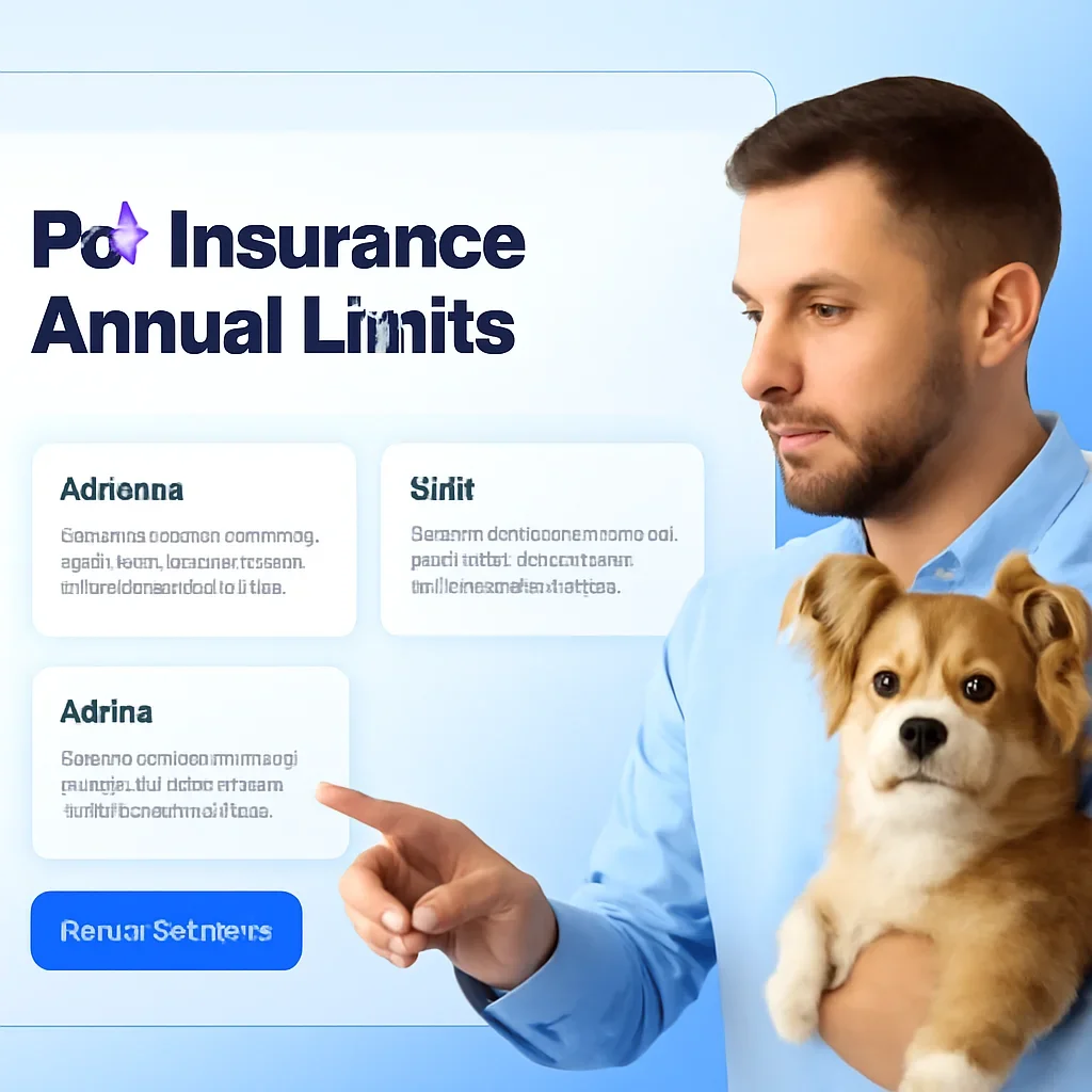 Pet Insurance Annual Limits page call-to-action image showing a pet owner moving forward with quote comparison