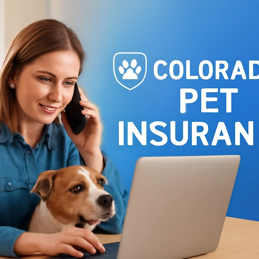 Colorado Pet Insurance page call-to-action image showing a pet owner moving forward with quote comparison