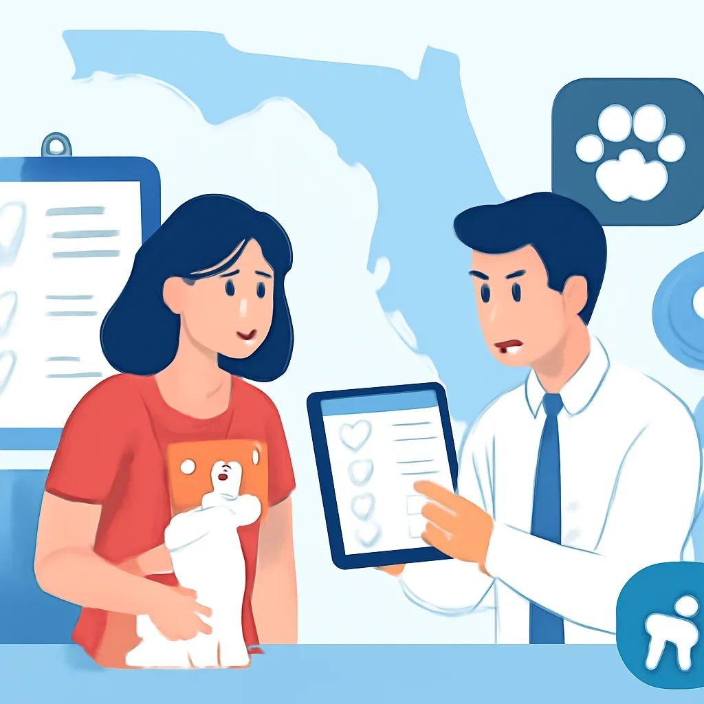Florida Pet Insurance page mid-section image showing coverage review and policy comparison details