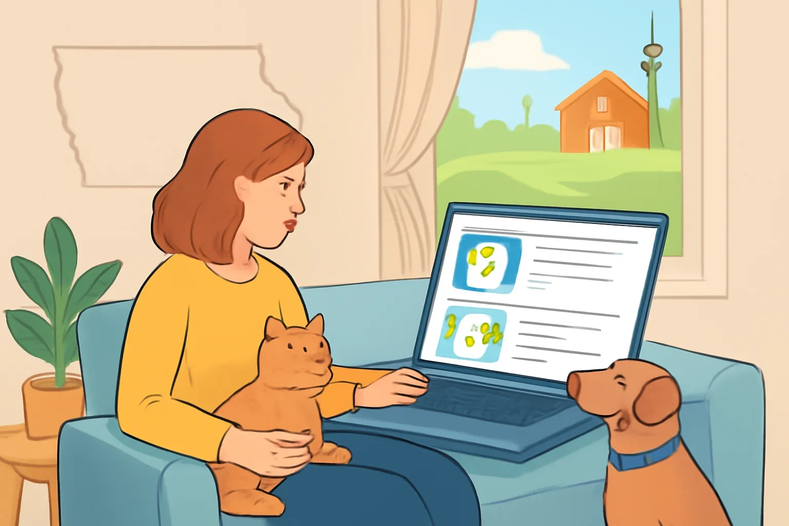 Iowa Pet Insurance page hero image showing pet insurance planning and comparison guidance