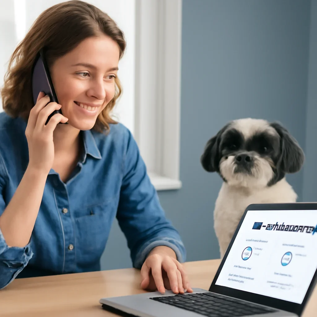 Kansas Pet Insurance page call-to-action image showing a pet owner moving forward with quote comparison