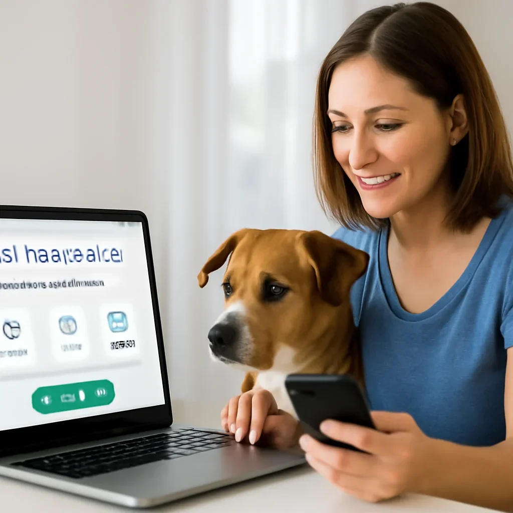 Mississippi Pet Insurance page call-to-action image showing a pet owner moving forward with quote comparison