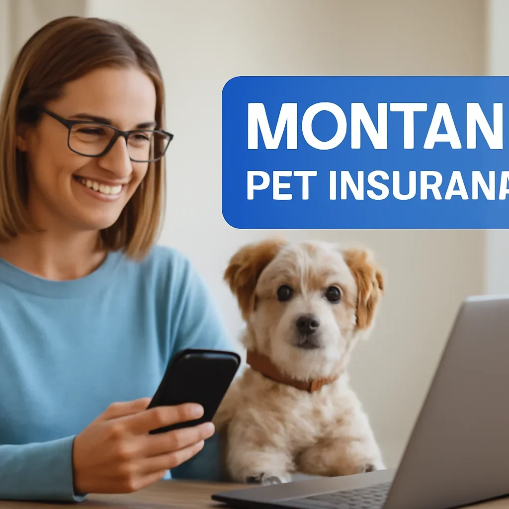 Montana Pet Insurance page call-to-action image showing a pet owner moving forward with quote comparison