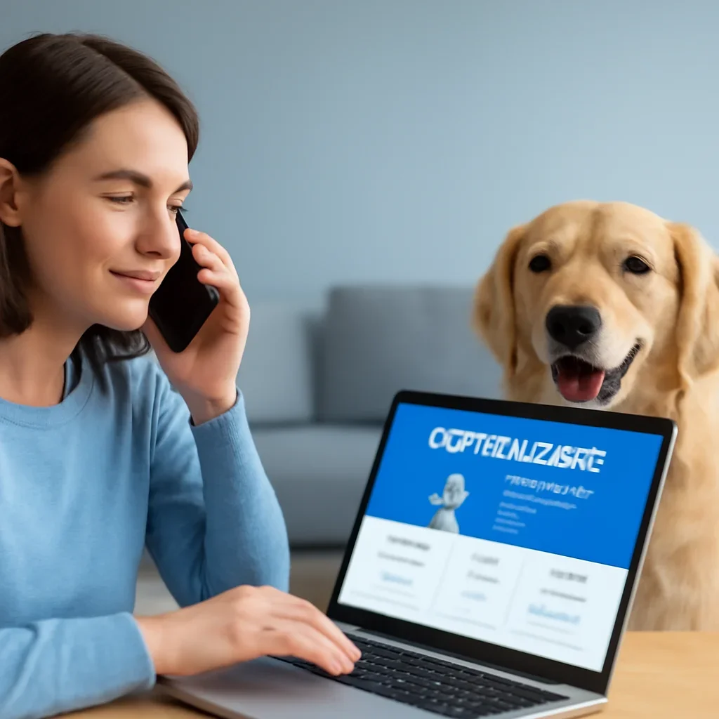 New Hampshire Pet Insurance page call-to-action image showing a pet owner moving forward with quote comparison