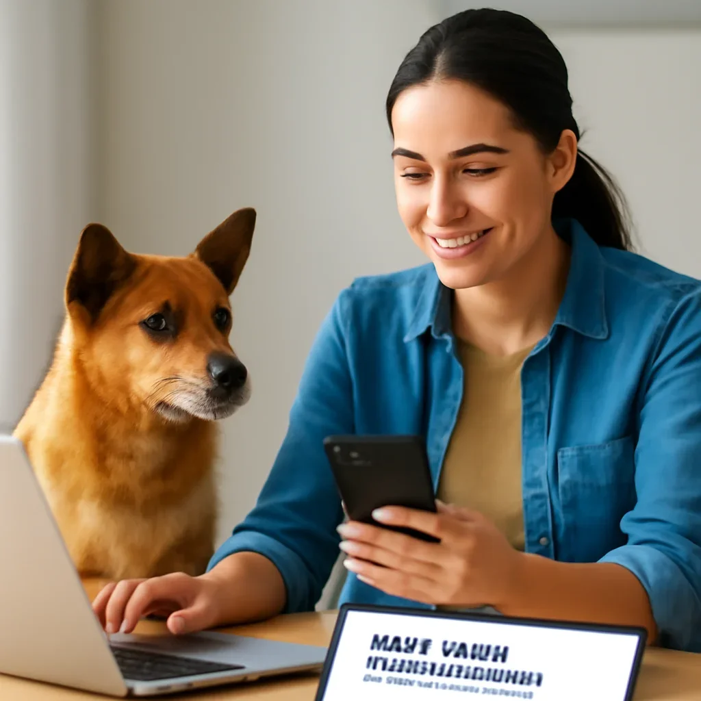 New Mexico Pet Insurance page call-to-action image showing a pet owner moving forward with quote comparison