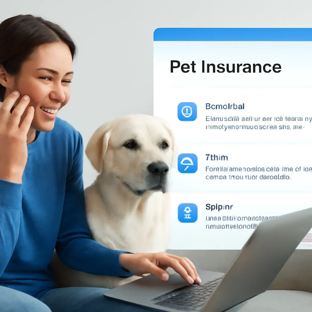 Pennsylvania Pet Insurance page call-to-action image showing a pet owner moving forward with quote comparison