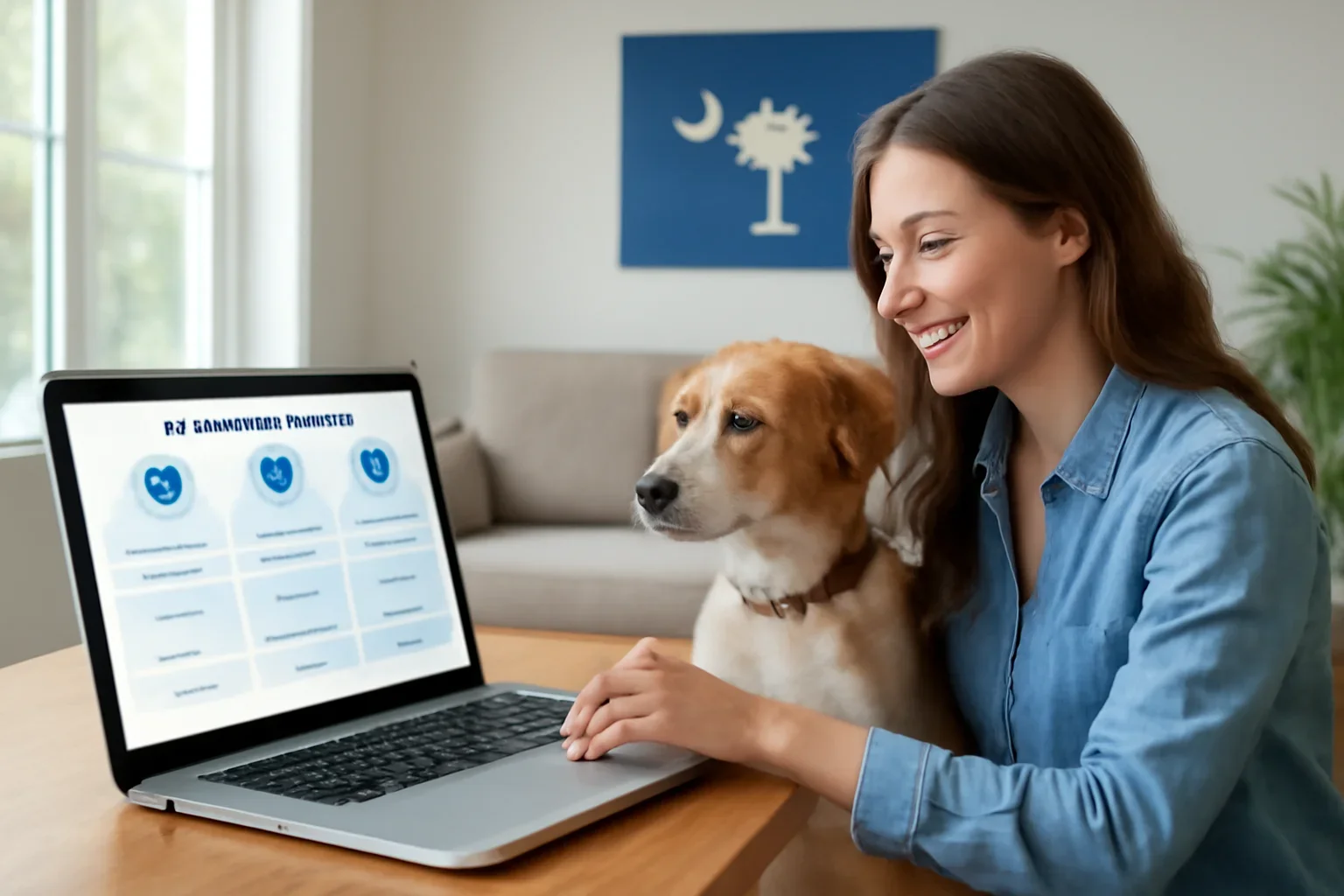 South Carolina Pet Insurance page hero image showing pet insurance planning and comparison guidance