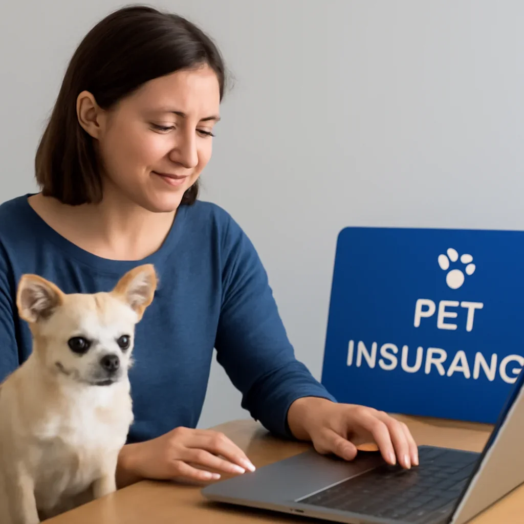 Wisconsin Pet Insurance page call-to-action image showing a pet owner moving forward with quote comparison