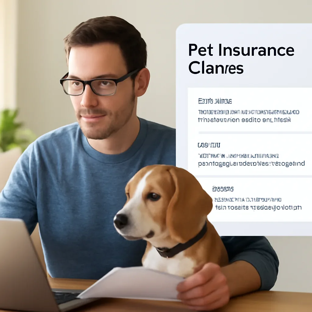 Pet Insurance Claims page call-to-action image showing a pet owner moving forward with quote comparison