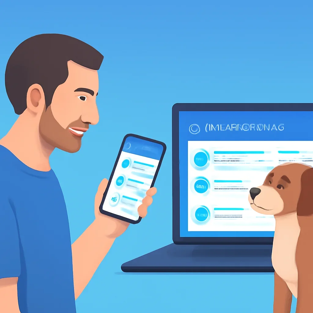 Pet Insurance Comparison page call-to-action image showing a pet owner moving forward with quote comparison