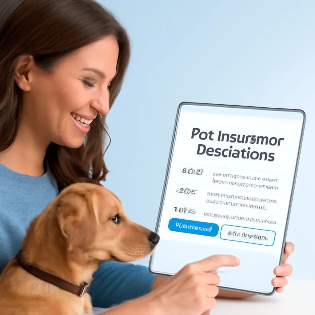 Pet Insurance Deductibles page call-to-action image showing a pet owner moving forward with quote comparison