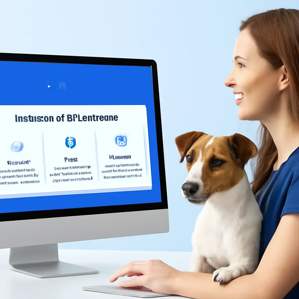 Emergency Pet Insurance page call-to-action image showing a pet owner moving forward with quote comparison
