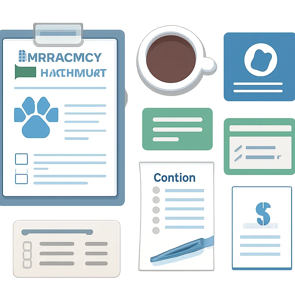 Emergency Pet Insurance page mid-section image showing coverage review and policy comparison details