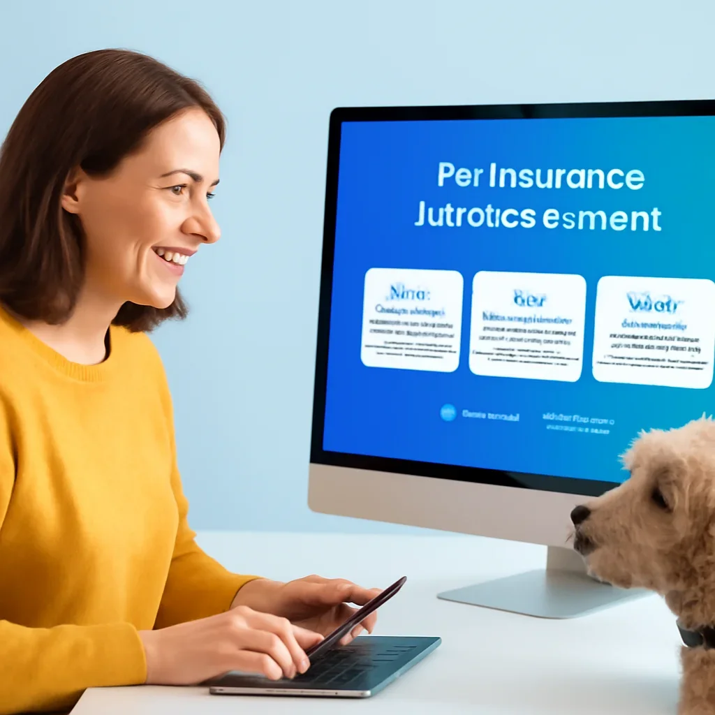 Pet Insurance Reimbursement page call-to-action image showing a pet owner moving forward with quote comparison