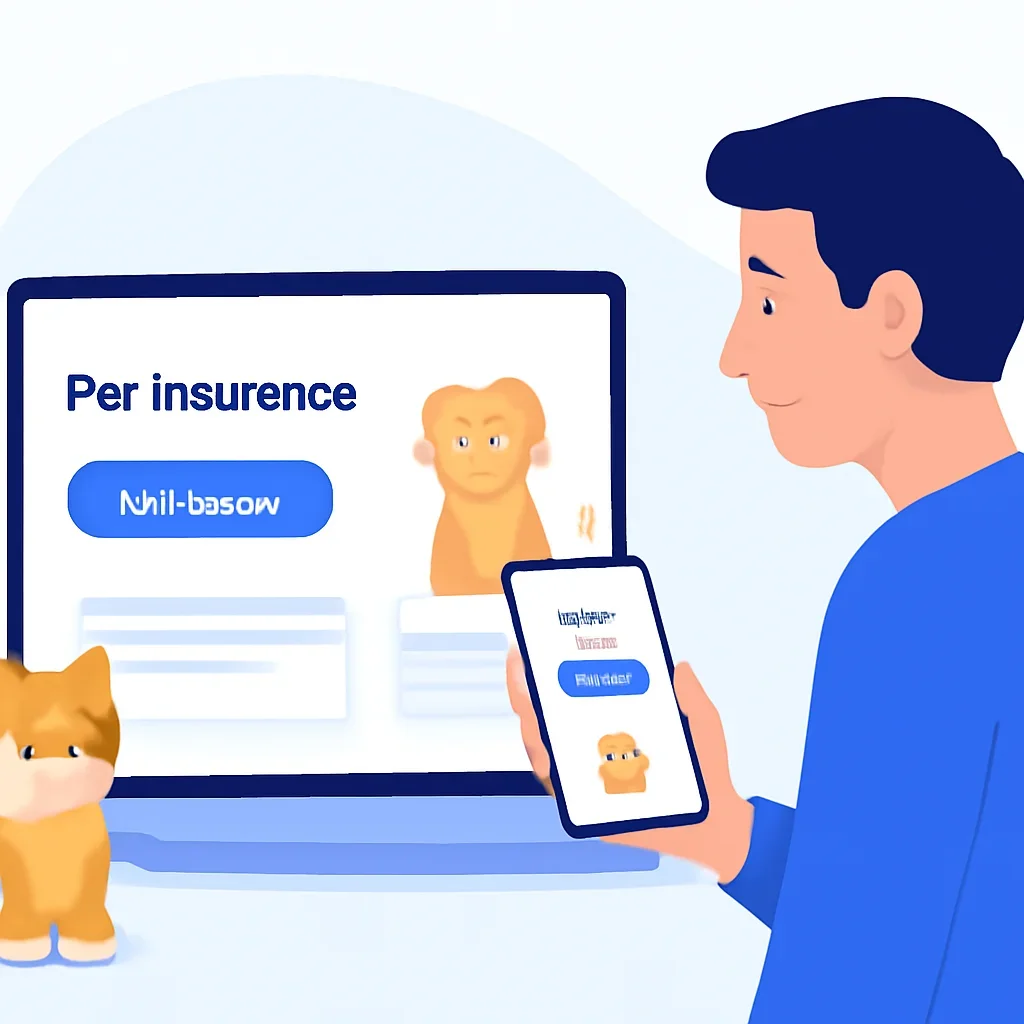 Pricing page call-to-action image showing a pet owner moving forward with quote comparison