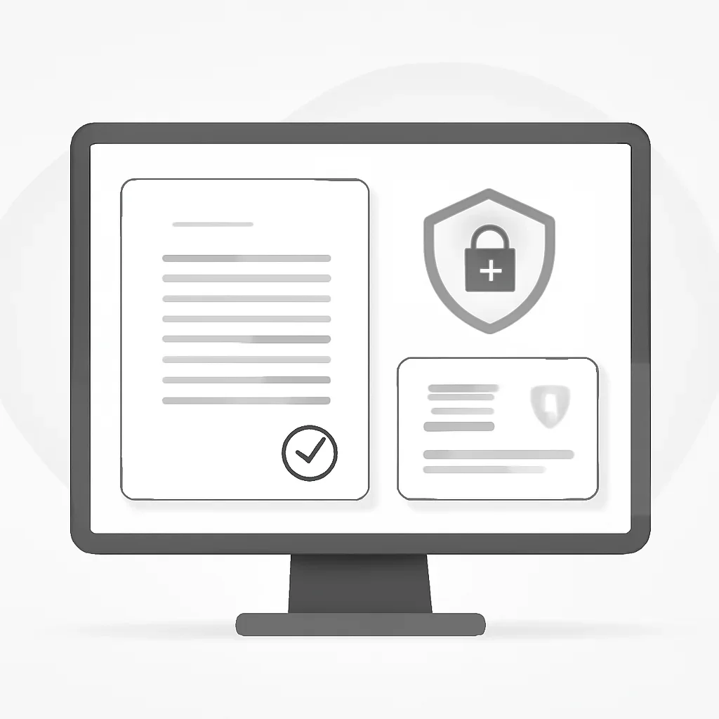 Privacy Policy page mid-section image showing coverage review and policy comparison details