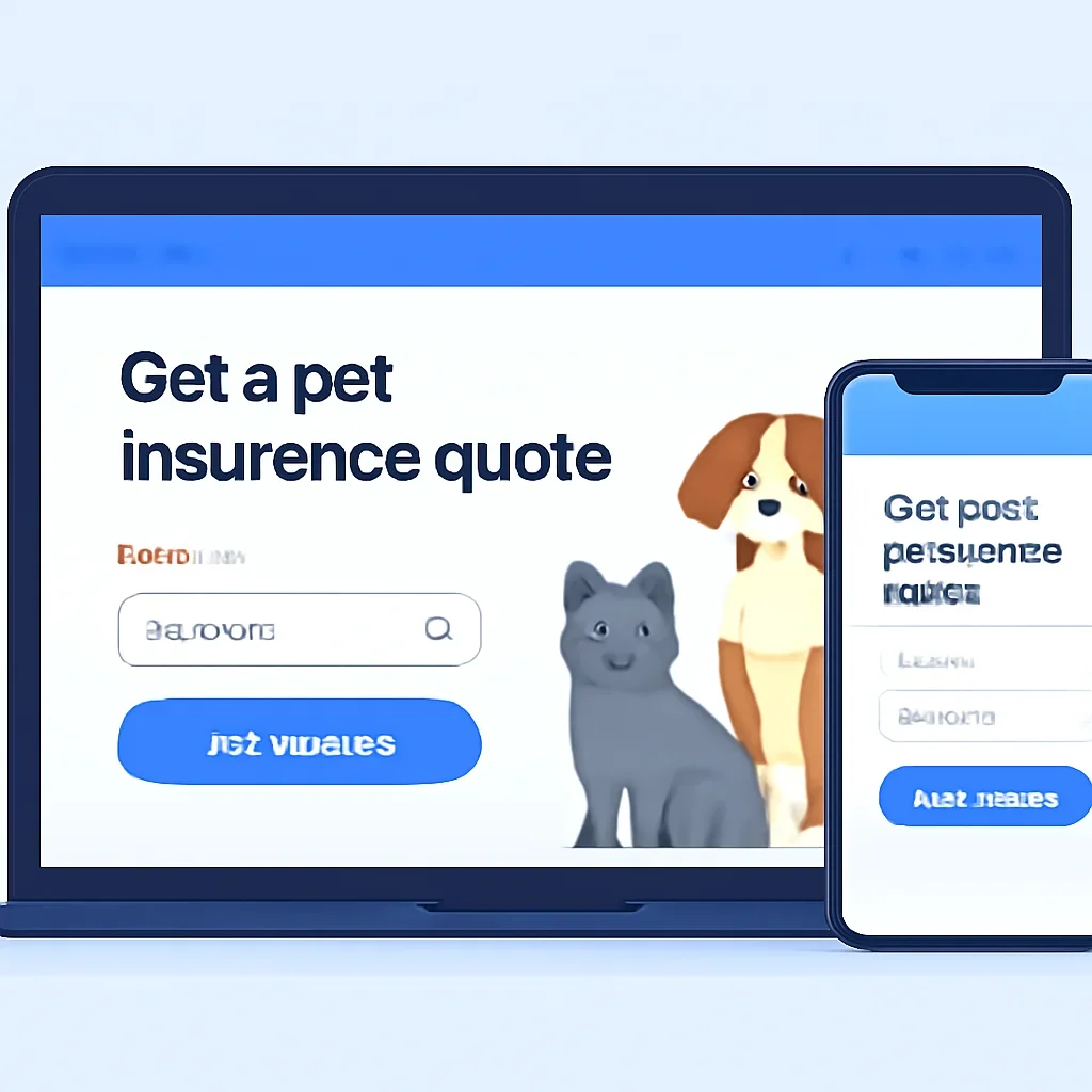 Solutions page call-to-action image showing a pet owner moving forward with quote comparison