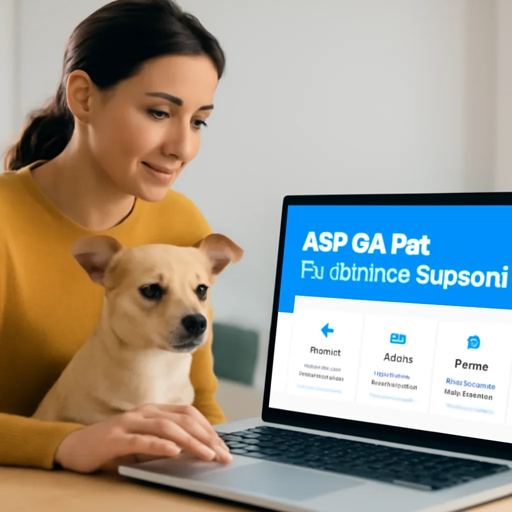 ASPCA Pet Insurance Support page call-to-action image showing a pet owner moving forward with quote comparison