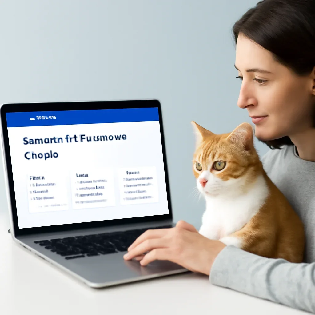 Pumpkin Pet Insurance Support page call-to-action image showing a pet owner moving forward with quote comparison