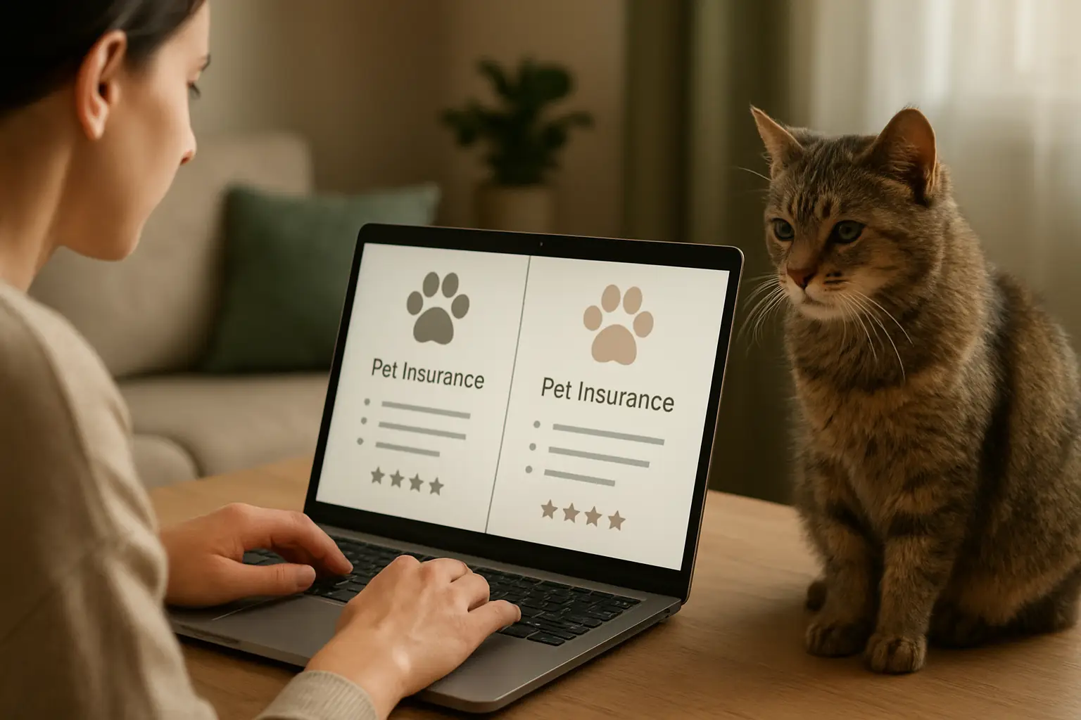 Pet owner comparing renewal and replacement pet insurance options