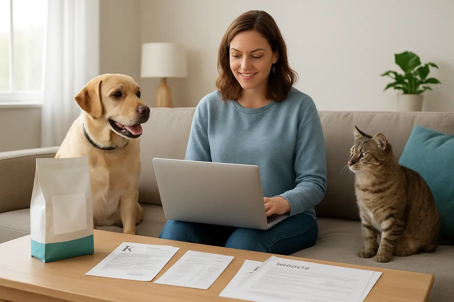 Pet owner comparing insurance plans that include prescription food benefits