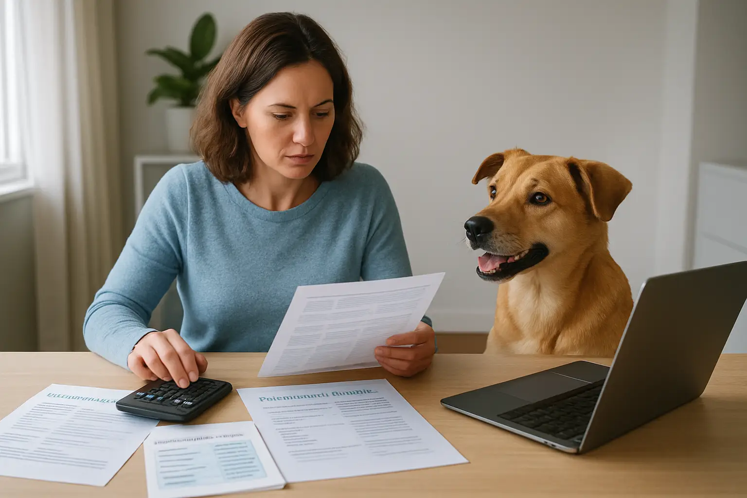Pet owner comparing dental cleaning allowances and pet insurance coverage details