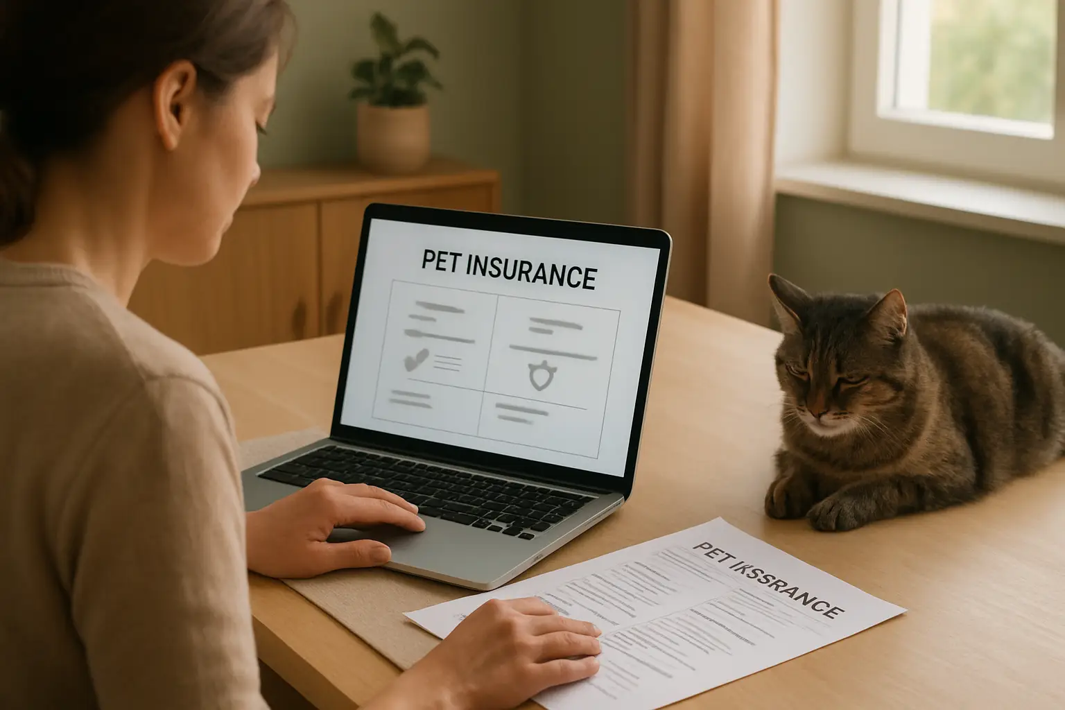 Pet owner comparing chronic condition insurance coverage