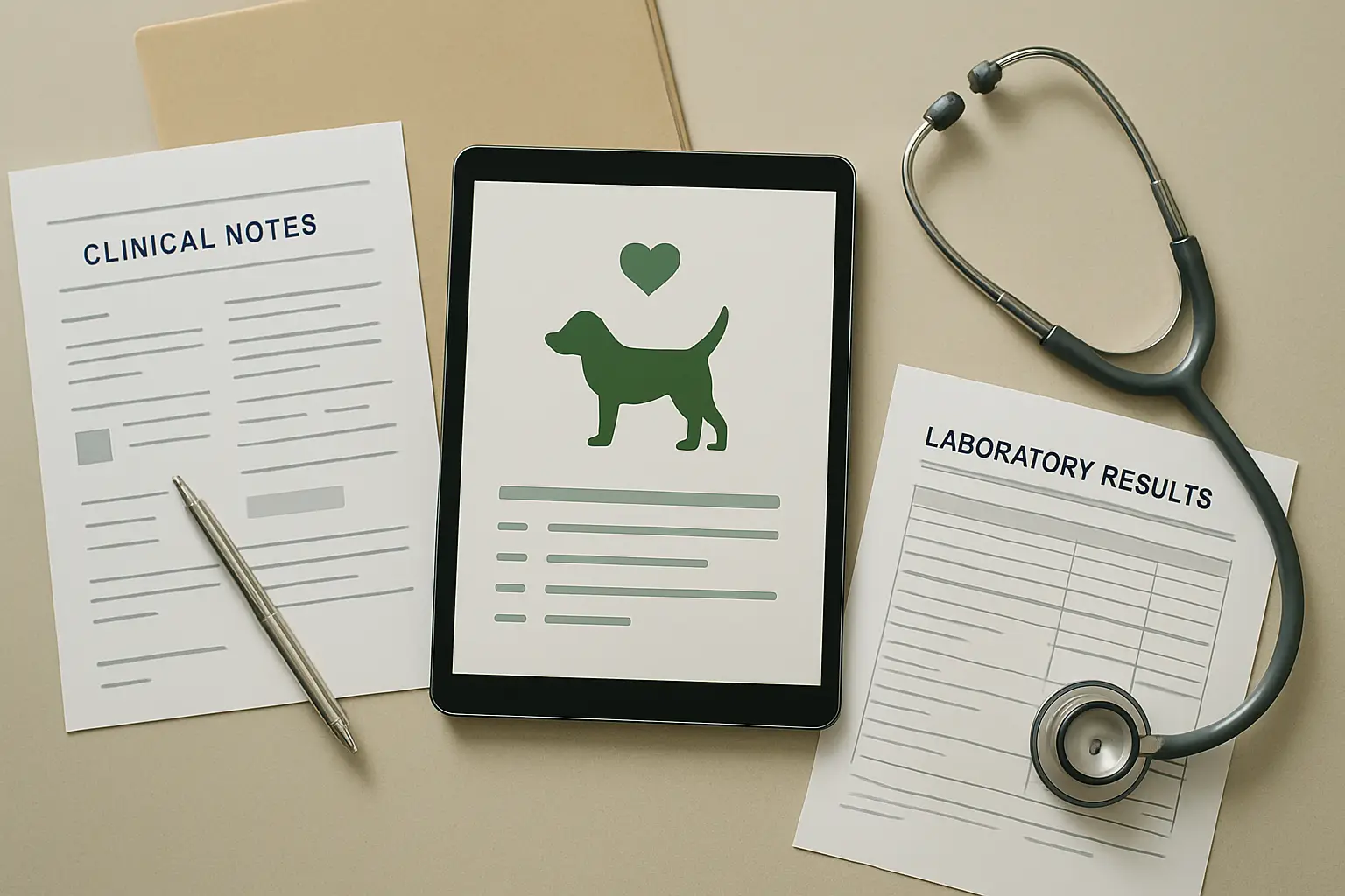 Detailed veterinary SOAP notes and laboratory records